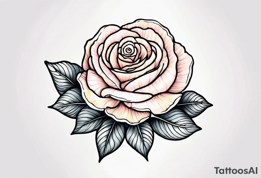 Shell with rose tattoo idea