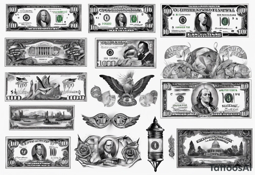 100 dollar bill tattoo idea
