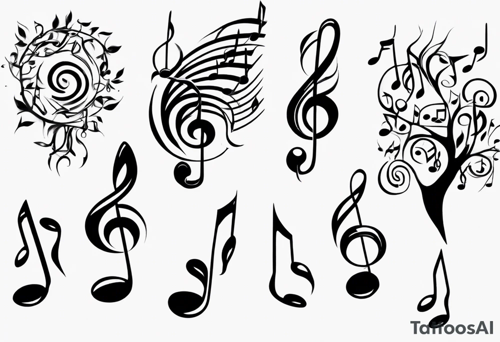 music speaker note tree stave note tattoo idea