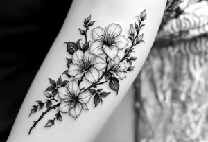 more so rare flowrs in a vine wrapped around my arm tattoo idea