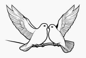 dainty, fine line, doves tattoo idea