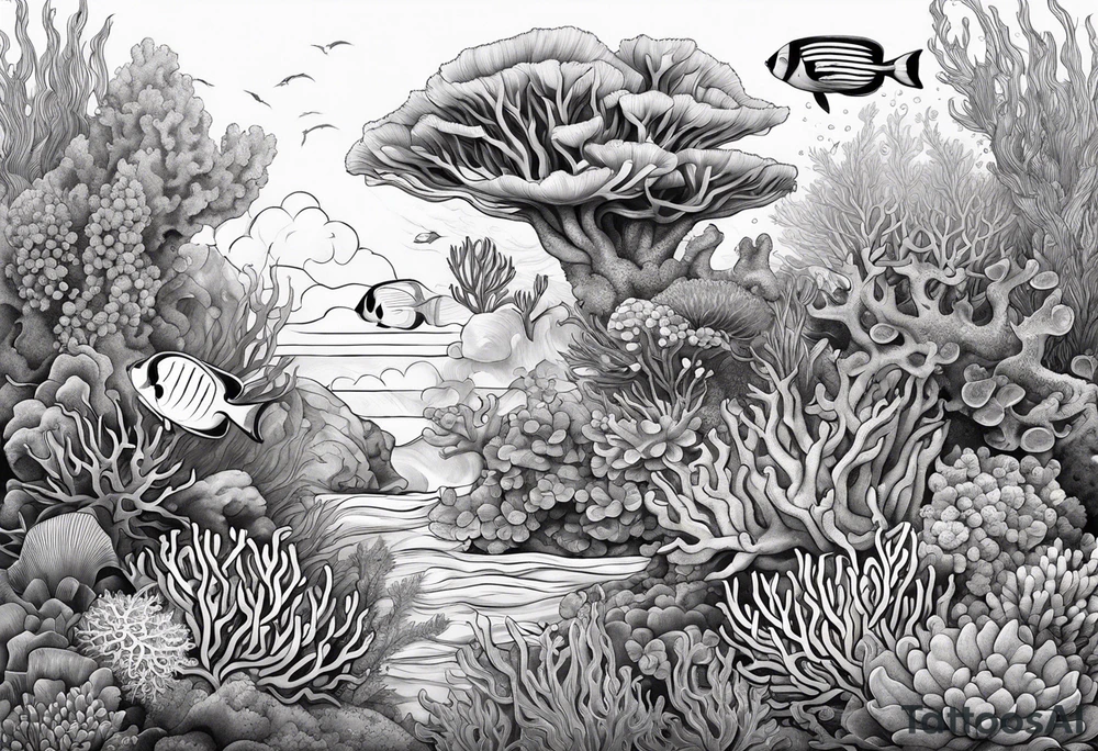 coral reef tattoo idea