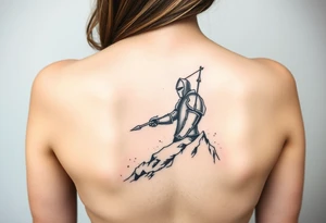 3d Powerful knight on the hillside tattoo idea