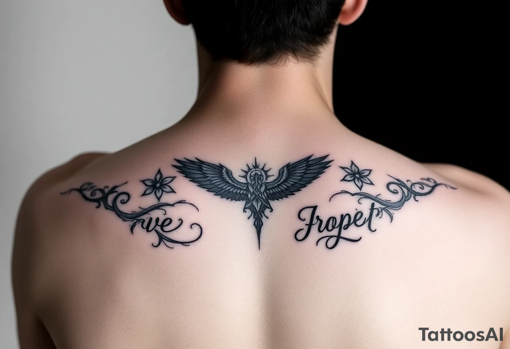 love, courage, free spirit and prosperity tattoo idea