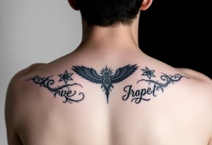 love, courage, free spirit and prosperity tattoo idea