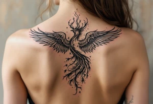 Phoenix rising from the ashes tattoo idea