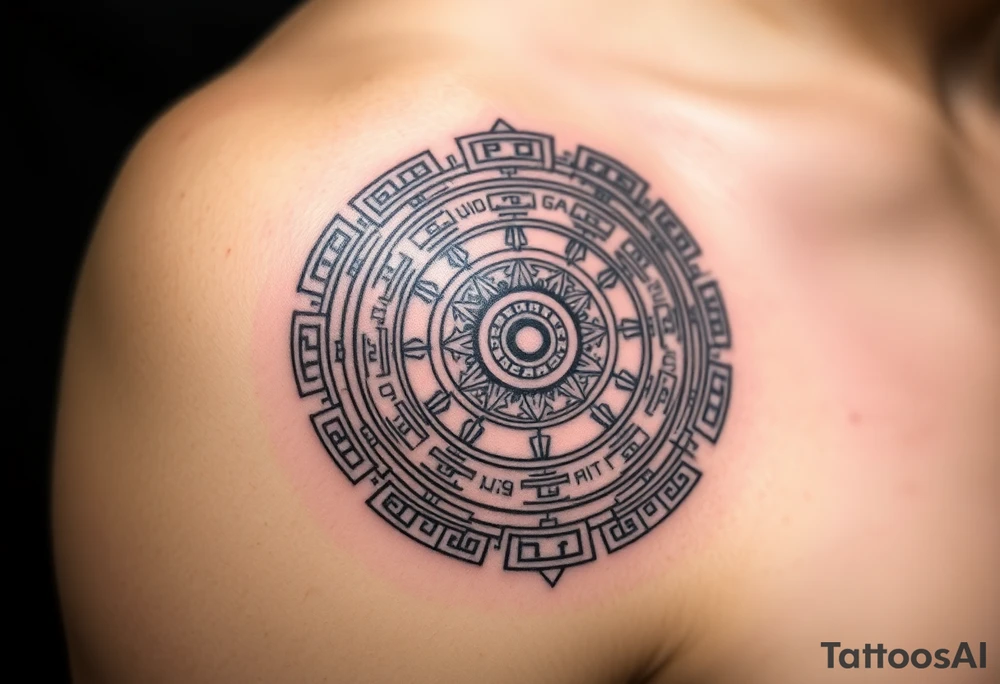 Aztec calendar tattoo idea