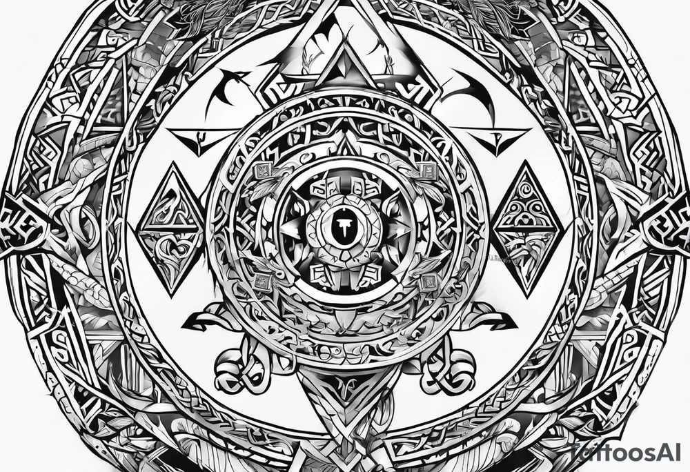 Nordic rune of viking warriors  in latters tattoo idea