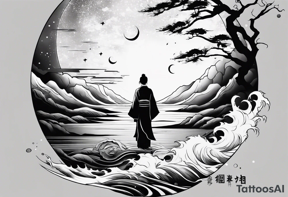 i want a japanese text that says unrivaled in the heavens tattoo idea