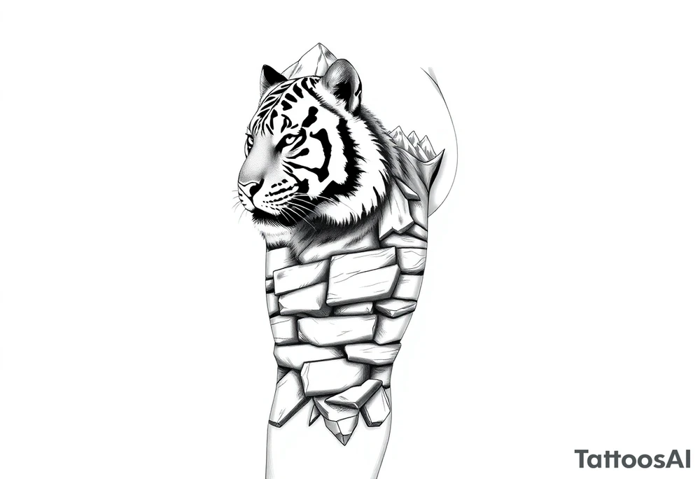 Tiger, grand Teton mountains,  Vermont mountains, firefighter, rock retaining wall tattoo idea