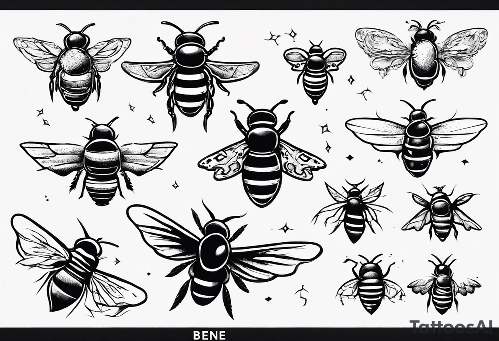 comic biene im flug tattoo idea