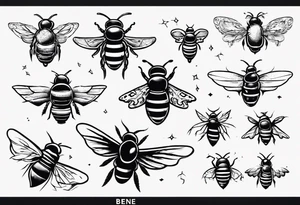 comic biene im flug tattoo idea