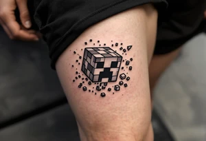 small Minecraft creeper tattoo tattoo idea
