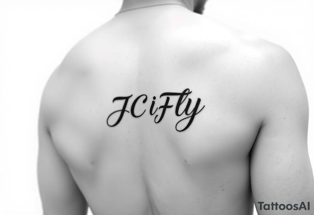 A small tattoo to go on my inner forearm with the letters JCIFLY,  somewhat cursive or script fonts that incorporate the infinity symbol Shape tattoo idea