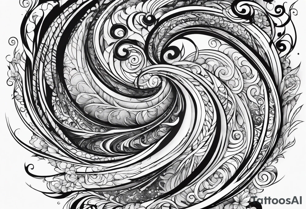 Swirls of black ink covering fingers and forearm tattoo idea