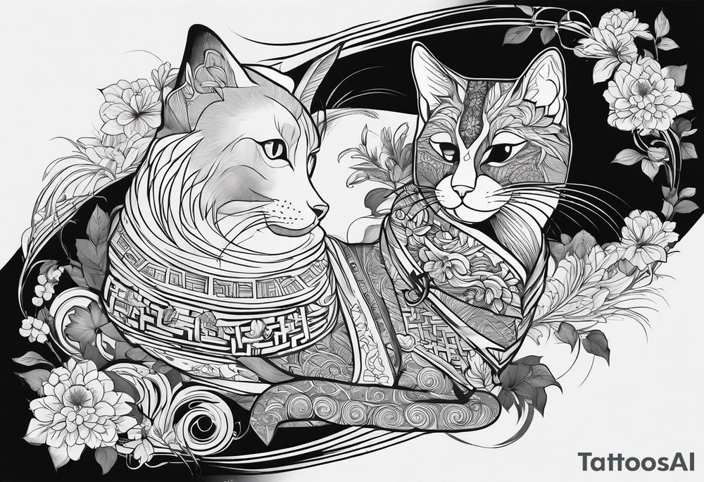 кот и mackbook tattoo idea