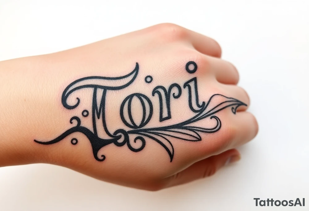 Name Tori with a lot tribal tattoo idea