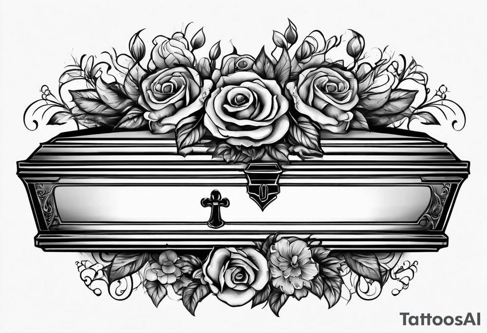 Plain Coffin in graveyard tattoo idea