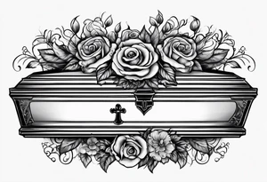 Plain Coffin in graveyard tattoo idea