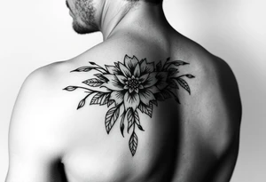 Indigenous tribal floral tattoo idea