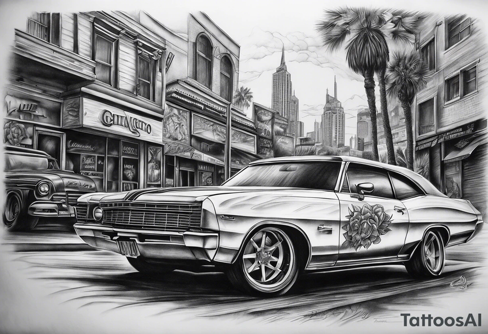 Chicano style 
city 


shootout tattoo idea