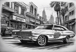 Chicano style 
city 


shootout tattoo idea