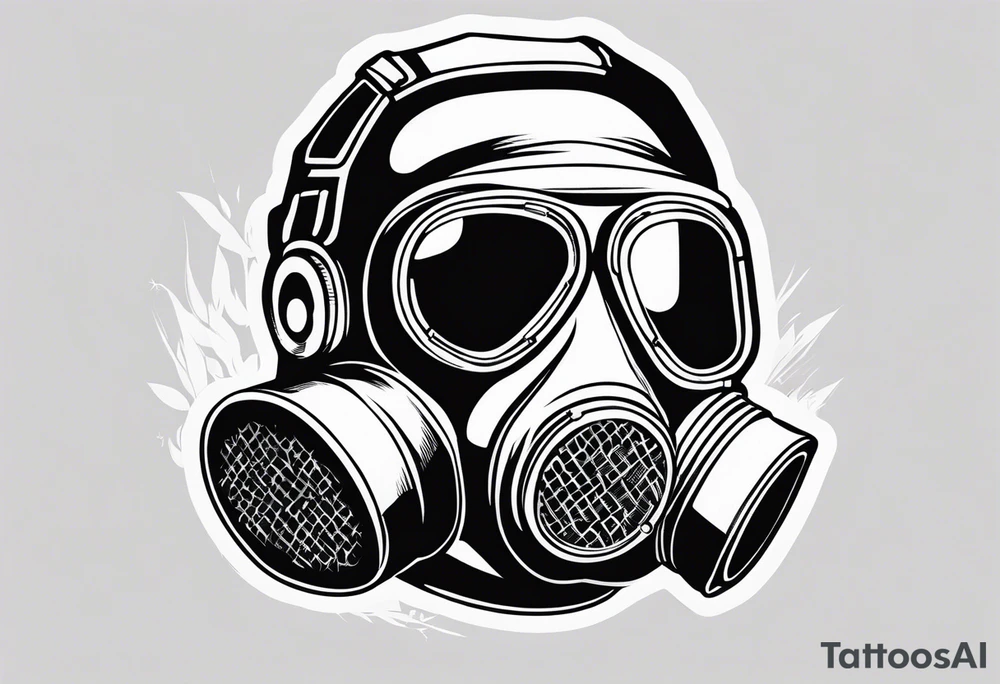 world war 2 gasmask tattoo idea