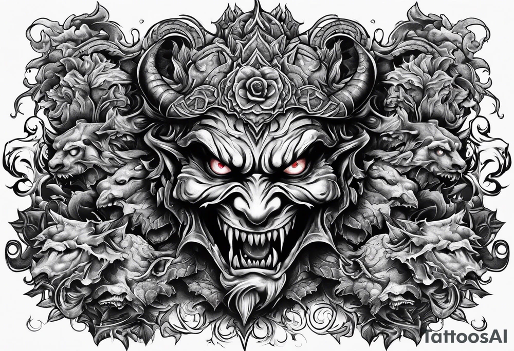 demons crawling from hell tattoo idea