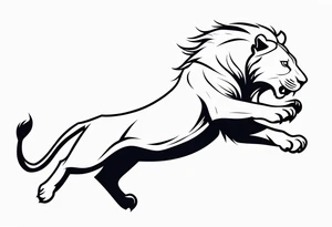 Lioness jumping online tattoo idea