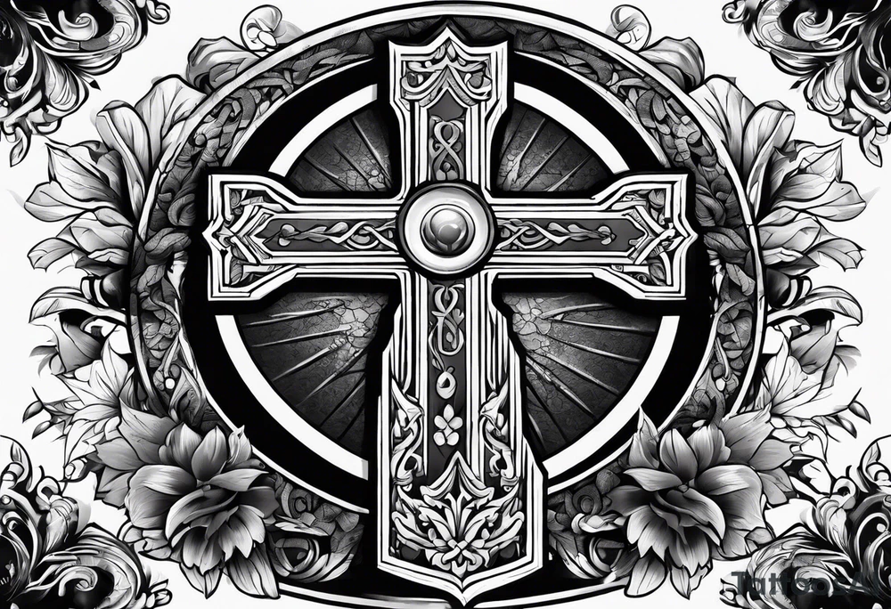 Tomb with cross tattoo idea
