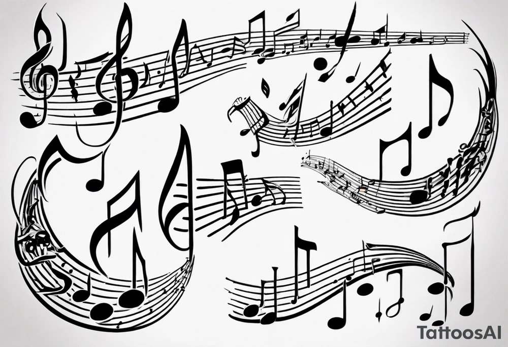 music staff notes tattoo idea