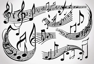 music staff notes tattoo idea