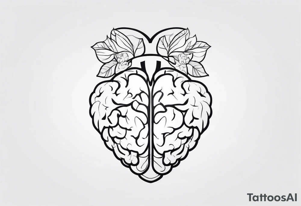 Picture of a heart and brain to represent oneself tattoo idea