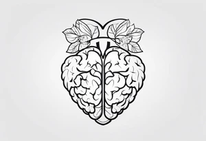 Picture of a heart and brain to represent oneself tattoo idea