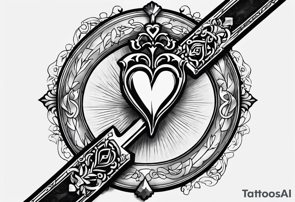 A Keyblade, with a ribbon wrapping around the blade saying “May your heart be your guiding key” tattoo idea
