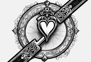 A Keyblade, with a ribbon wrapping around the blade saying “May your heart be your guiding key” tattoo idea