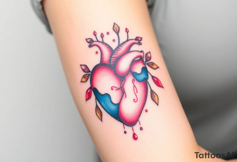 pretty sacred heart tattoo idea