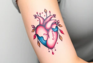pretty sacred heart tattoo idea