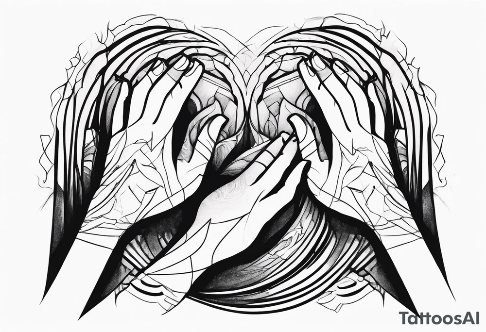 Abstract Hands Reaching tattoo idea