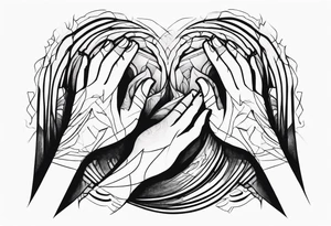 Abstract Hands Reaching tattoo idea