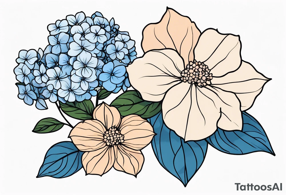 Flowers hydrangeas tattoo idea