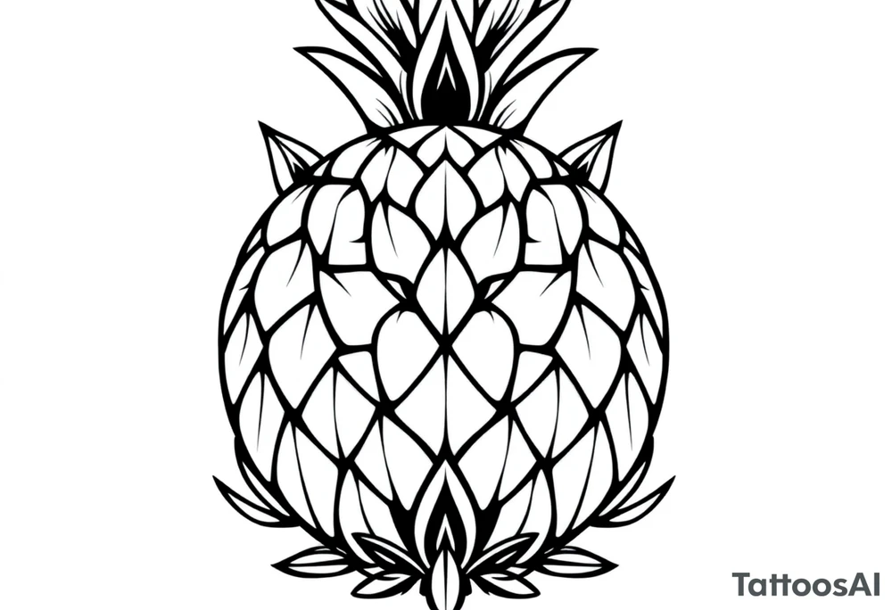 Crown pineapple vagina anus tattoo idea