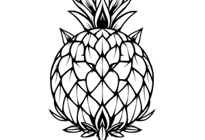 Crown pineapple vagina anus tattoo idea