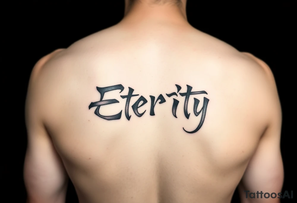 Eternity in ganagster
 font Japanese style tattoo idea