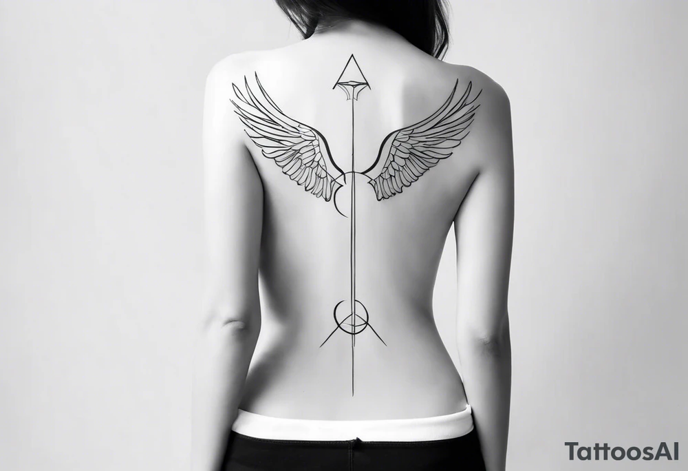 spine tattoo with a halo tattoo idea