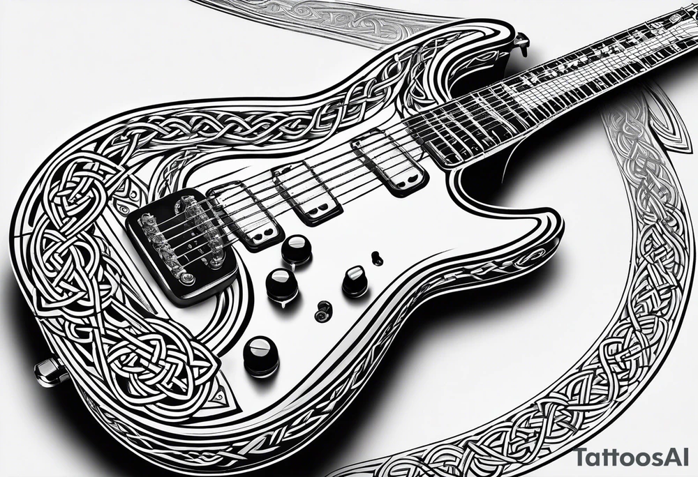 Celtic knot electric guitar tattoo idea