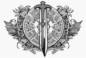 Valhalla 
Sword shield gods tattoo idea