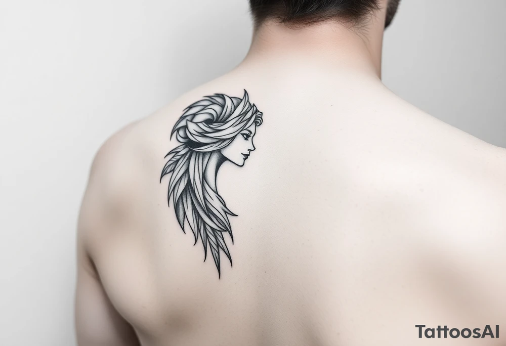 Simple minimalist feminine tattoo small line art on arm tattoo idea