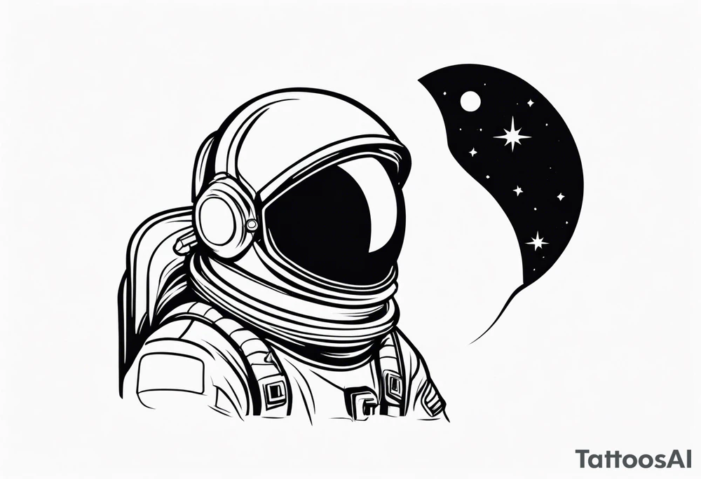 astronaut in space tattoo idea