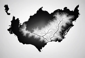 Outline map of the USVI and bvi Caribbean islands tattoo idea